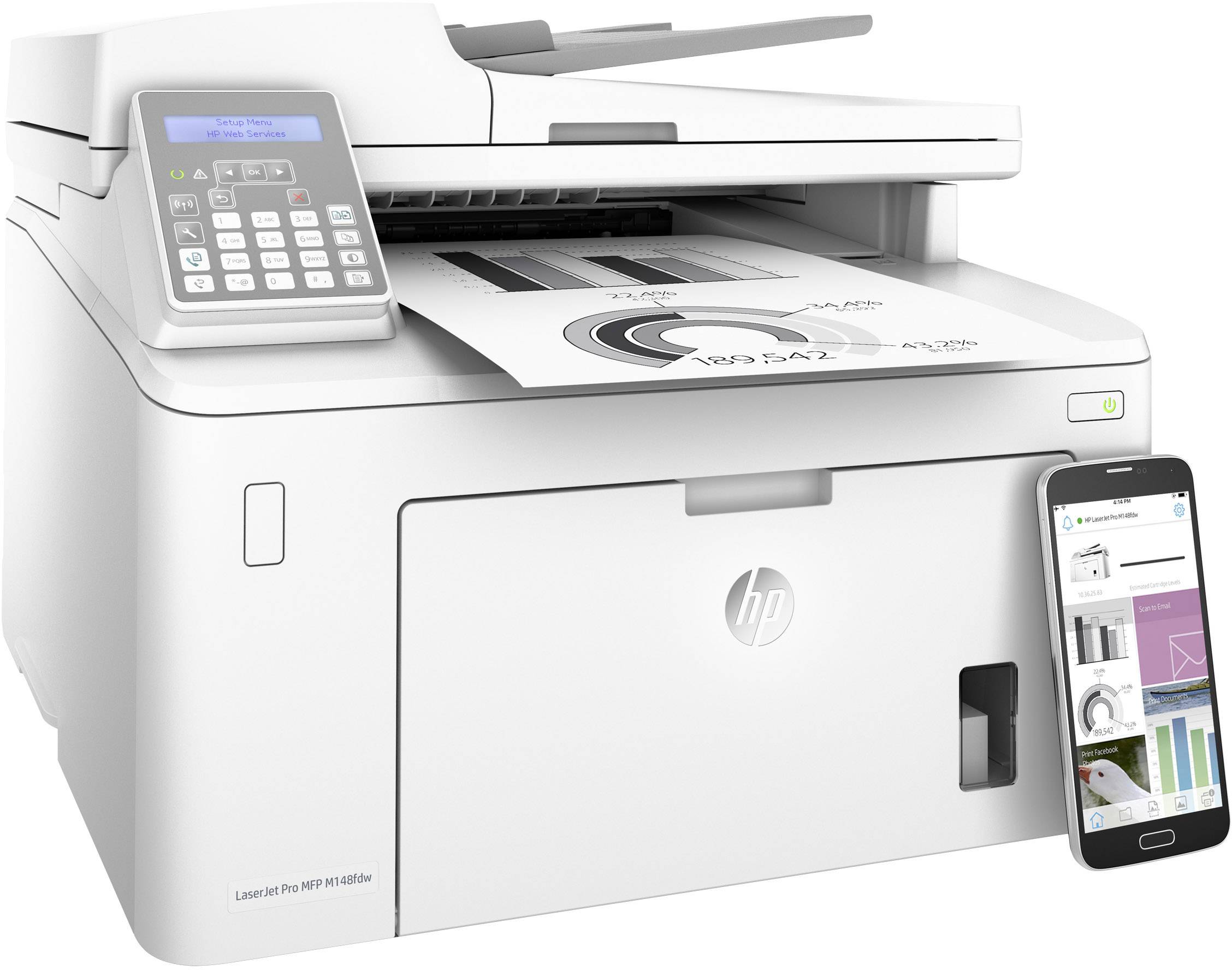 HP LaserJet Pro MFP M148fdw Mono laser multifunction printer A4 Printer, scanner, copier