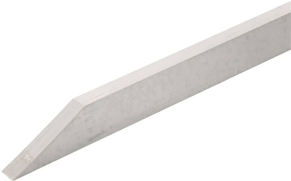 The image depicts a silver, tapered metal tool with a square cross-section, most likely a chisel.