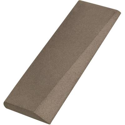 A rectangular, brown whetstone with bevelled edges, primarily used for working on pieces or tools.