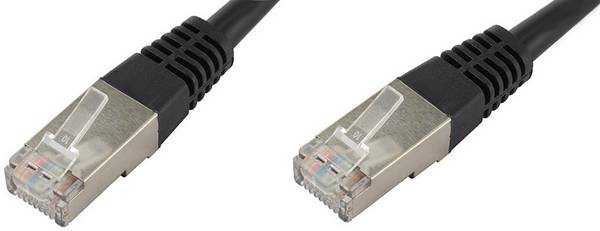 econ connect F6TP0,25SW RJ45 Patch cable CAT 6 S/FTP 0.25 m Black Twin shield 1 pc(s)