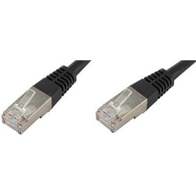 Two black Ethernet cables with RJ45 connectors, positioned parallel to each other.
