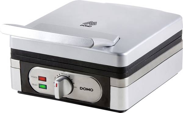 DOMO DO9047W Waffle maker Non-stick coating, Indicator light Silver