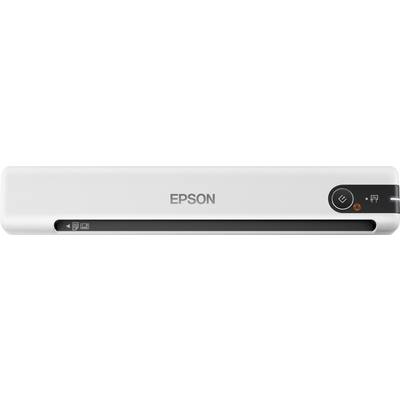 Portable Epson Scanner with buttons and LED display, suitable for scanning documents and photographs.