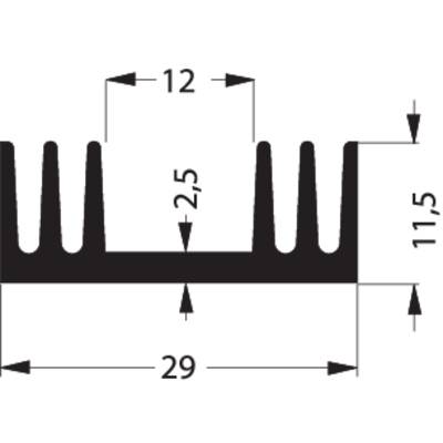 Technical drawing of a curved pipe with dimensions: Length 29, Width 11.5, Height 12. Detail view of the bend marked.
