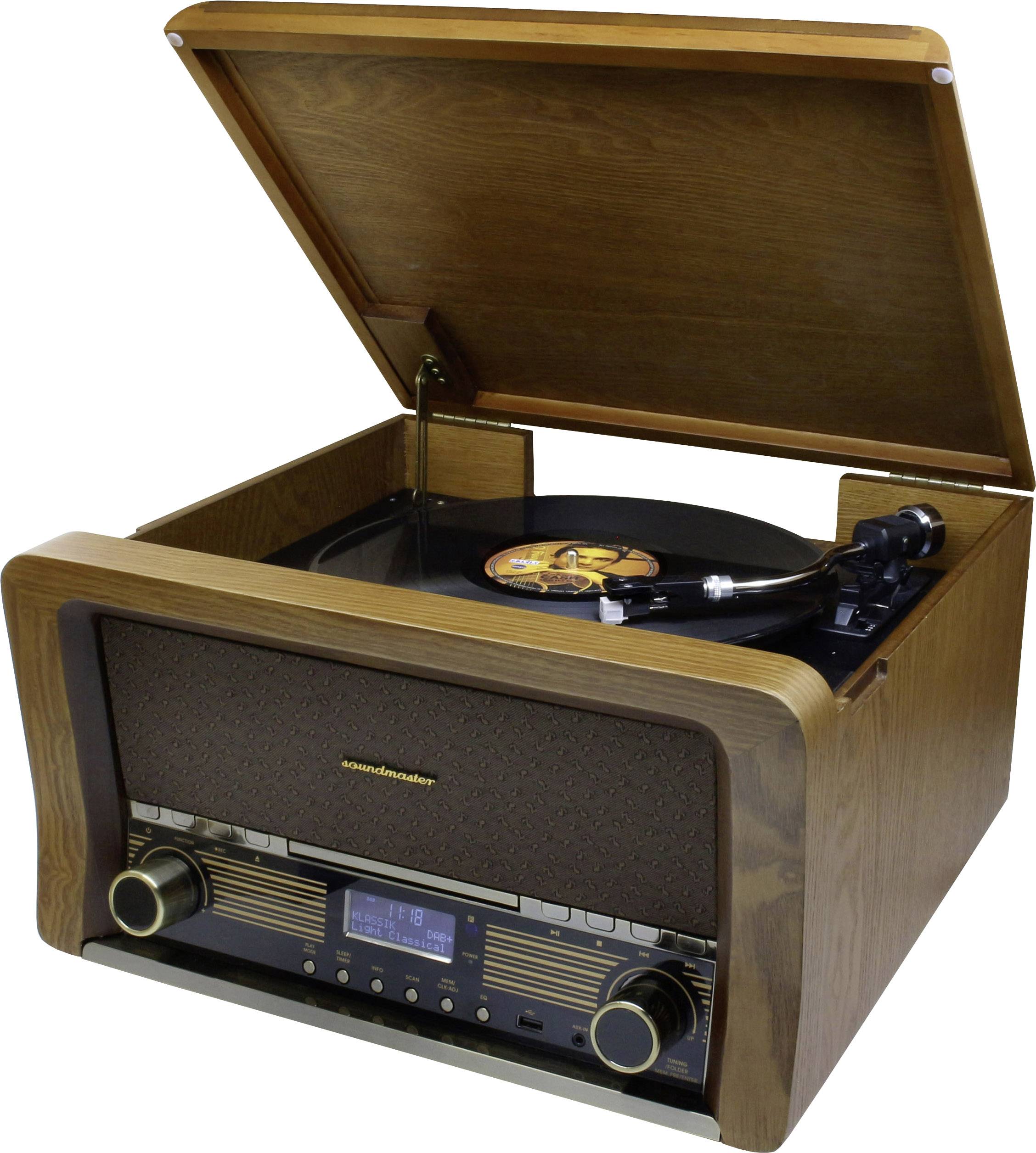 soundmaster NR50 USB turntable Belt drive Oak