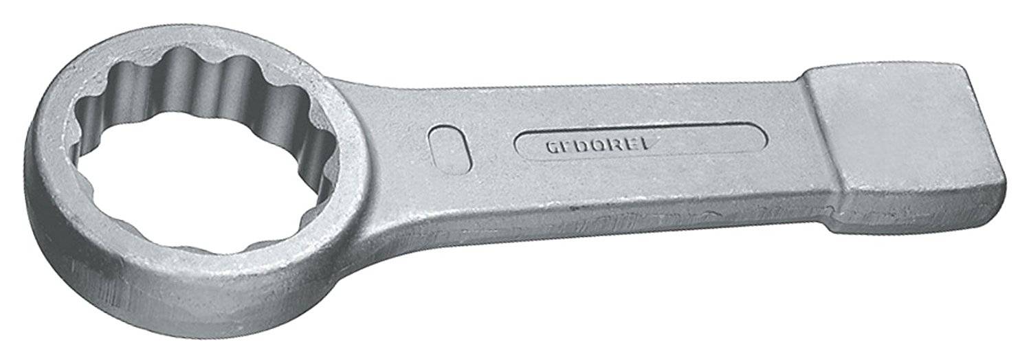 A massive adjustable spanner with a round, serrated opening, suitable for mechanical repair work. 'GEDORE' brand name embossed.