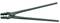 A long pair of pliers with ridged handles, used for gripping or holding objects.