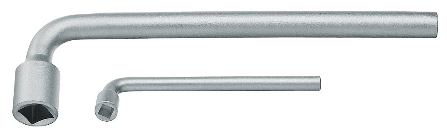 Two metal Allen keys, one larger and one smaller, are lying side by side. They have a hexagonal head.