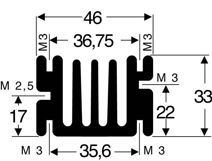 Fischer Elektronik 10104645 SK 68 90 SA Heat sink 3.6 K/W (L x W x H) 90 x 46 x 33 mm SOT 32, TO 220-1