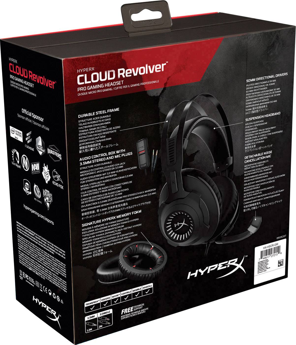 HyperX Cloud Revolver Pro Gaming Over-ear headset Corded (1075100) 7.1  Surround Black Microphone noise cancelli | Conrad.com