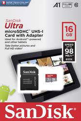 Sandisk Ultra Tablet Microsdhc Card 16 Gb Class 10 Uhs Class 1 Uhs I Incl Sd Adapter A1 Rating Conrad Com