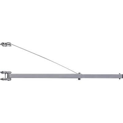 Metallic antenna with a wire-shaped element, horizontally aligned, on a white background.