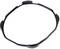 Circular plastic ring with notches around the edge, potentially part of a technical device or machine component.