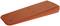 Red plastic door wedge, tapered in shape, with localised raised points for improved grip on the floor.