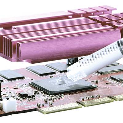 A heatsink is applied to a graphics chip using thermal paste; a crucial component for heat dissipation in computers.