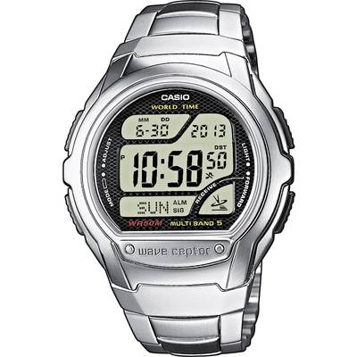 Casio Radio Wristwatch WV-58DE-1AVEG (L x W x H) 53.4 x 43.7 x 12 mm Silver Enclosure material=Stainless steel, Resin Ma