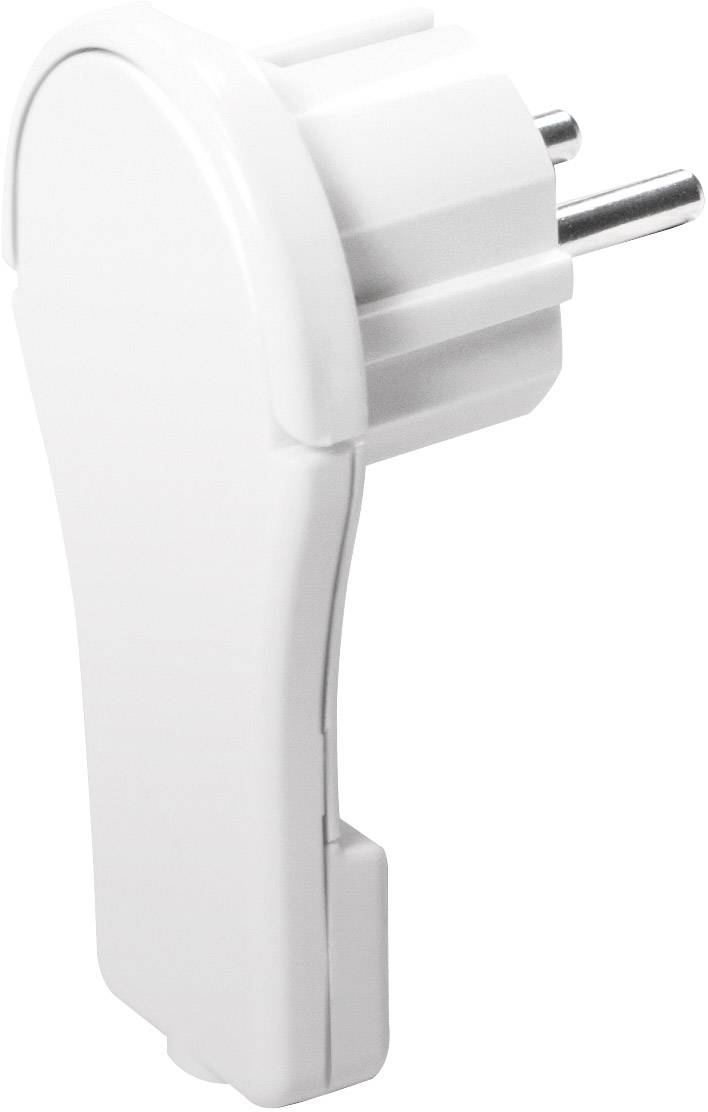 White, side-view image of a two-pin European plug.