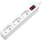White four-socket extension lead with a red power switch located in the top right corner.