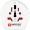 Universal adapter with various socket types, suitable for 13 A and 250 V. Brand name 'SKROSS', note 'Adapter does not convert voltage'.<br><br>(Note: This translation is already very close to British English, with only minor adjustments made.)