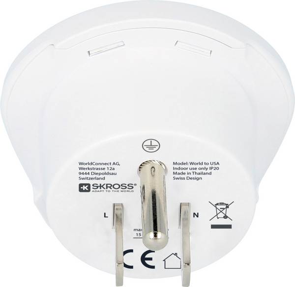 Skross 1.500221-E Travel adapter CA W to USA