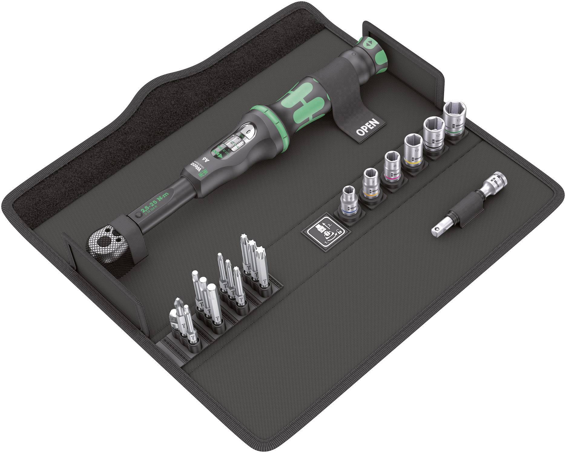 Wera Click-Torque A 6 Set 1 05130110001 Torque wrench Forward/reverse ratchet 1/4" (6.3 mm) 2.5 - 25 Nm