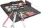 A tool set with various screwdrivers, Allen keys and a spanner in an open black case.