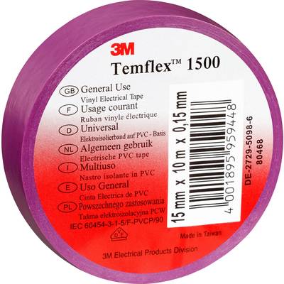 3M  TEMFLEX150019X25VI Electrical tape Temflex 1500 Violet (L x W) 25 m x 19 mm 1 pc(s)