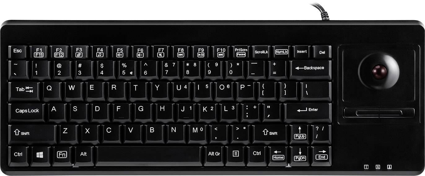 518 US Perixx PERIBOARD Wired Keyboard with Trackball 2 HUB-QWERTY 