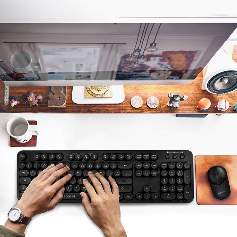 LogiLink ID0178 Radio Keyboard and mouse set German, QWERTZ Black-6