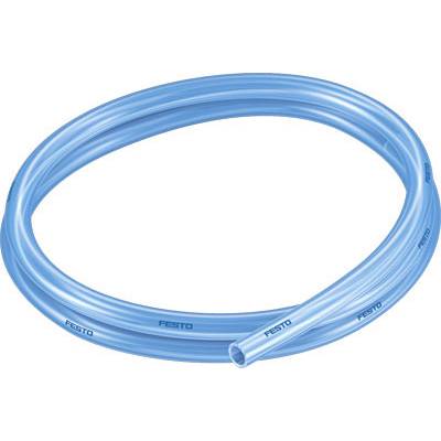 A transparent, blue tube with 'FESTO' printed along its surface, coaxially rolled for easy storage or installation.