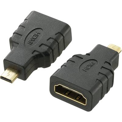SpeaKa Professional SP-7870184 HDMI Adapter [1x HDMI socket D Micro - 1x HDMI socket] Black gold plated connectors, Audi