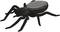 Black spider figure with a solar panel on its back, demonstrating movement when exposed to light.