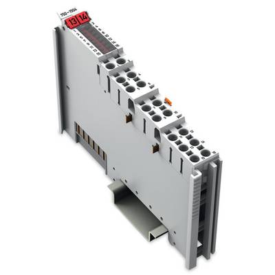 A grey electronic component with multiple connection ports and a red digital display showing the numbers '13' and '14'.