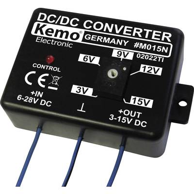 Kemo Kemo-Electronic Voltage transformer Component Input voltage (range): 6 - 28 V DC Output voltage (range): 3 - 15 V D