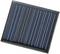Square solar cell with parallel white lines on a dark blue background. Key component for solar power generation.