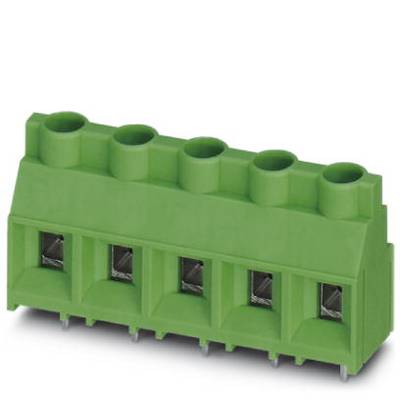 Green electrical connector with four terminals, used in electronic devices for connection and signal transmission.