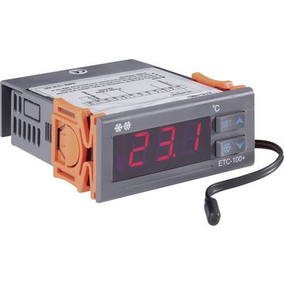 Electronic temperature controller with a digital display showing '23.1 °C'. Device has control buttons and is connected to a sensor.