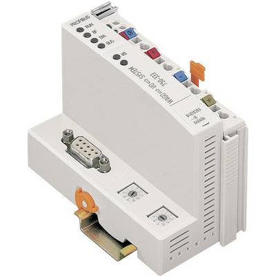 Device for process automation with various interfaces and LED indicators. Used for connecting Profibus and digital modules.