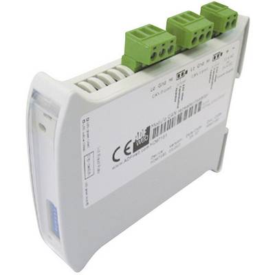 A rectangular electronic module with three green connectors. It bears a CE marking and is designed in a compact form.