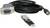 A VGA cable next to a USB stick with a metal casing, lying on a white background. Both are used for data transfer.