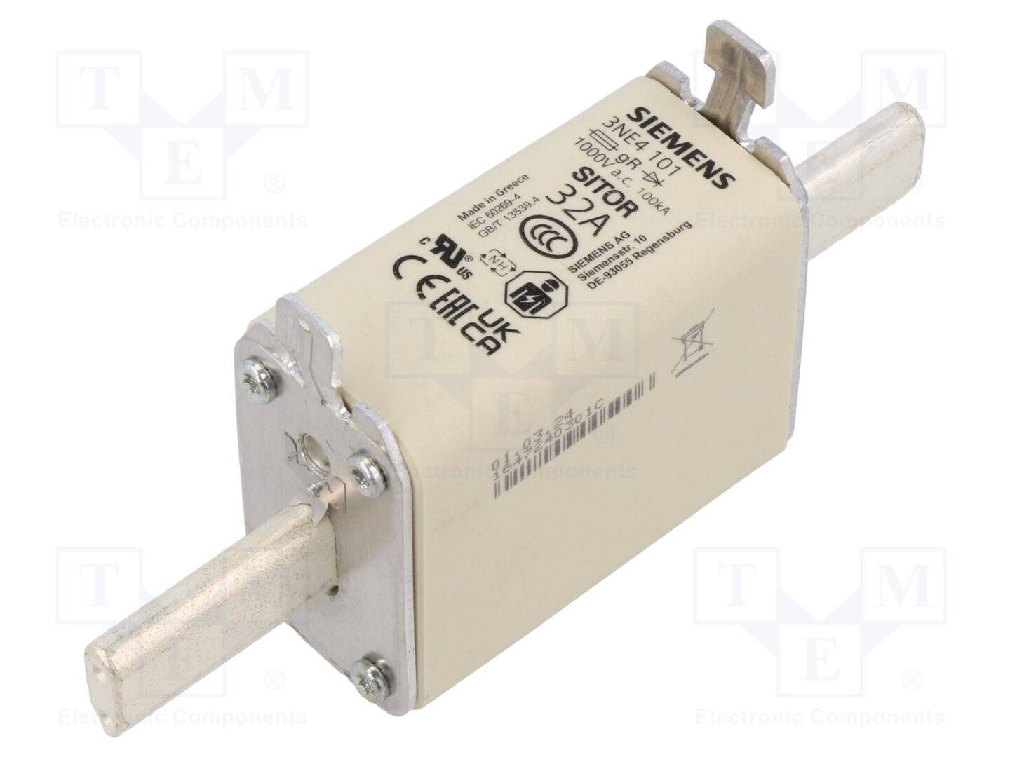 Siemens 3NE4101 Fuse holder inset Suitable for Fuse size 000 - 4 Fuse size = 0 32 A 1000 V 1 pc(s)-0