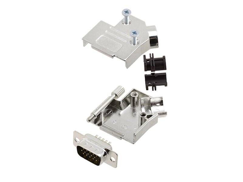 Amphenol L17D45ZK09+L717HDE15P D-SUB pin strip set 45 ° Number of pins: 15 Solder bucket 1 pc(s)-0
