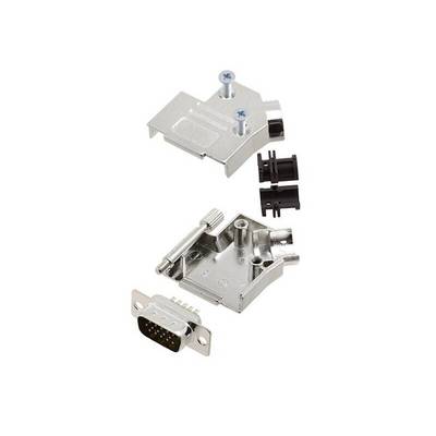 Amphenol L17D45ZK09+L717HDE15P D-SUB pin strip set 45 ° Number of pins: 15 Solder bucket 1 pc(s)-0