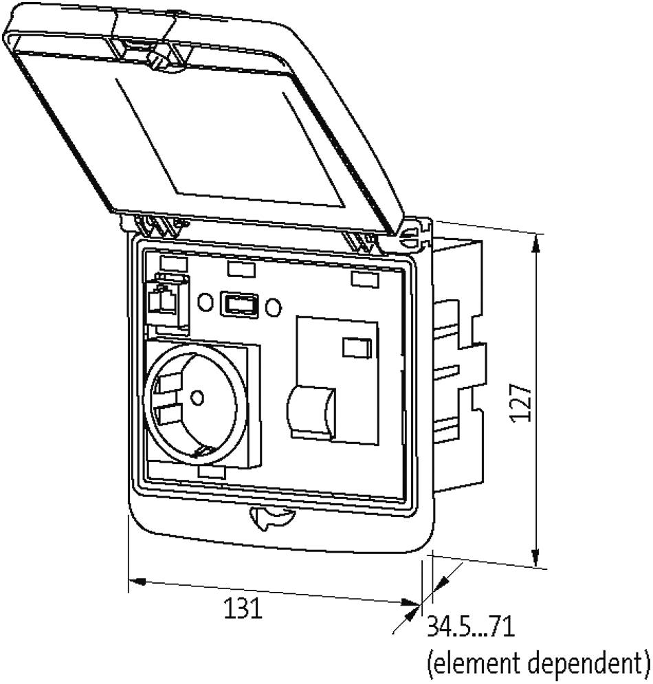 Mounting frame 2-way transparent closure Daimler 4000-68522-0000003 Murrelektronik Content: 1 pc(s)-2