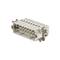 Industrial rectangular connector, grey in colour, with multiple metal contacts, suitable for electrical connections.