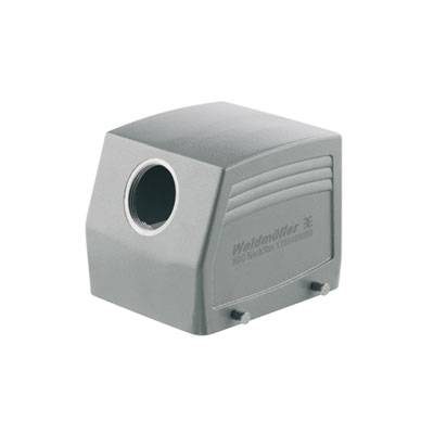 Grey rectangular enclosure for electrical connections with a side opening, brand name 'Weidmüller' on the front.