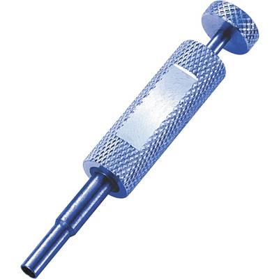 A silver, cylindrical metal tool with a knurled handle and a detachable head, typical for repair or assembly tasks.
