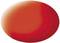 A large, single-coloured, glossy, red oval against a neutral background.