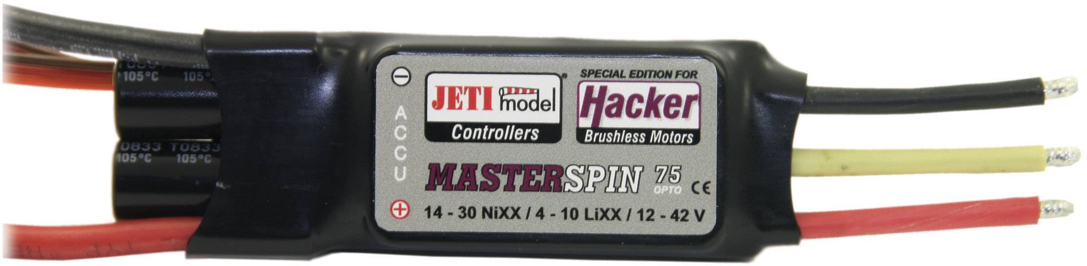Image of Jeti MasterSPIN 75 Pro OPTO Model aircraft brushless motor controller