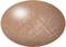 A brown chicken egg against a white background.